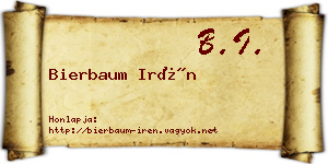 Bierbaum Irén névjegykártya