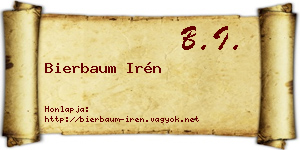 Bierbaum Irén névjegykártya